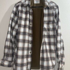 Weatherproof Brown and White Plaid Shirt Jacket